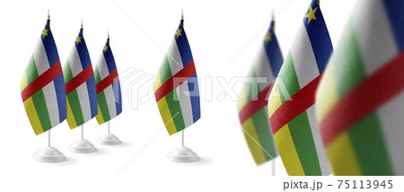Set of Central African Republic national flags on a white background 75113945