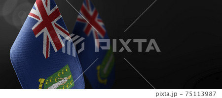 Small national flags of the British Virgin Islands on a dark background Small national flags of the British Virgin Islands on a dark background 75113987