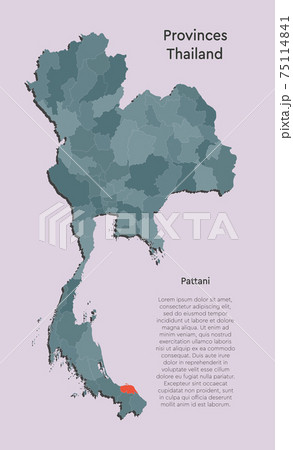 Asia country Thailand map and province Pattani 75114841