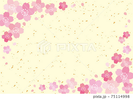和風 桜 Pop チラシ フレーム 背景 ベクター 09のイラスト素材