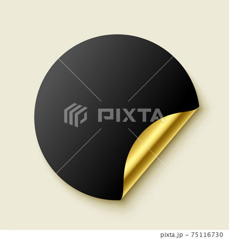 premium empty golden realistic sticker 75116730