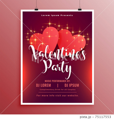happy valentines day party flyer brochure beautiful design happy valentines day party flyer brochure beautiful design 75117553