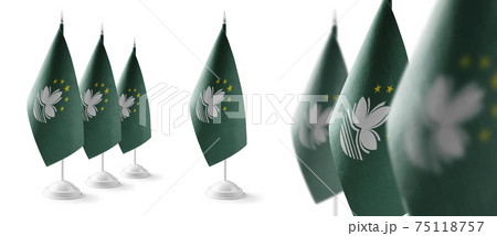 Set of Macao national flags on a white background Set of Macao national flags on a white background 75118757