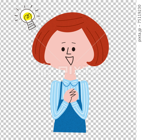 A smiling woman in an apron - Stock Illustration [75119230] - PIXTA