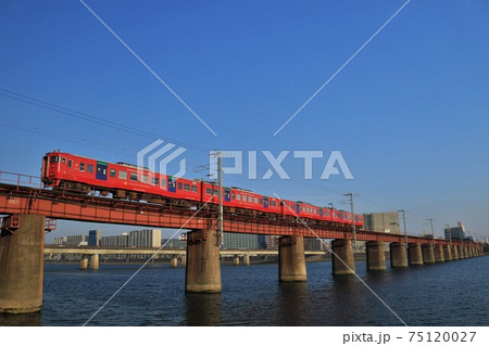 日豊本線、713系、大淀川を渡る 75120027