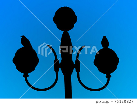 街灯シルエット 75120827