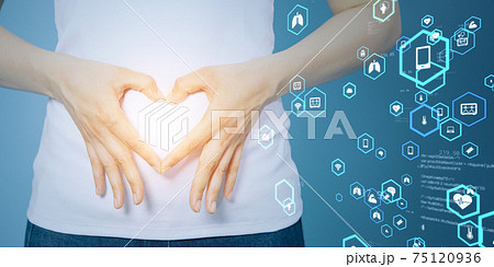 女性と医療技術イメージ フェムテック メドテック 女性と医療技術イメージ フェムテック メドテック 75120936