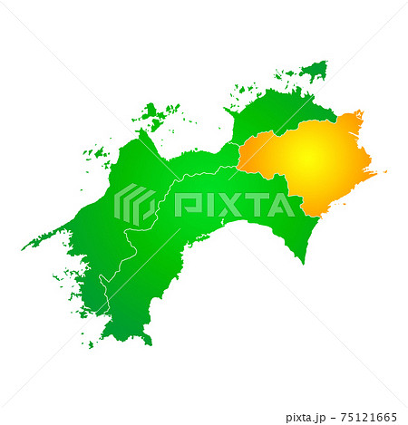徳島県と四国全図