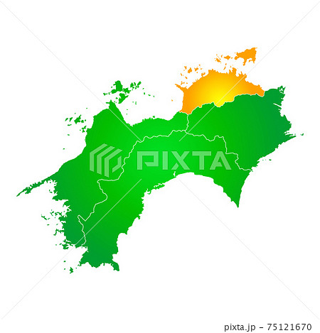 香川県と四国全図