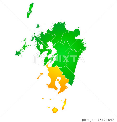鹿児島県と九州地図 75121847