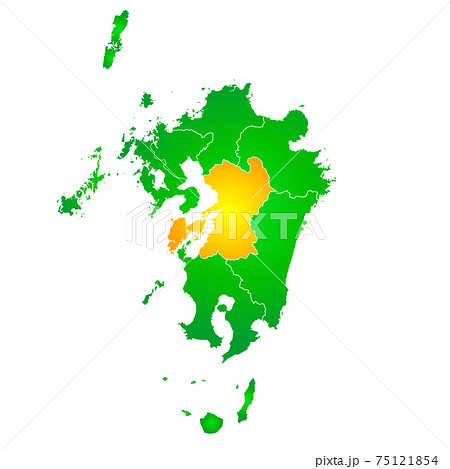 熊本県と九州地図 75121854