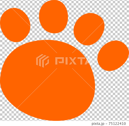 Orange animal footprints Orange animal footprints 75122410