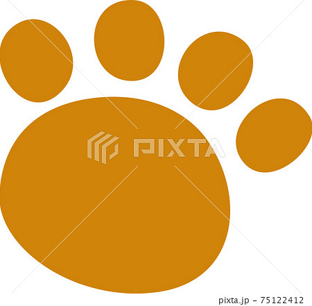 黄土色の動物の足跡のイラスト素材 黄土色の動物の足跡のイラスト素材