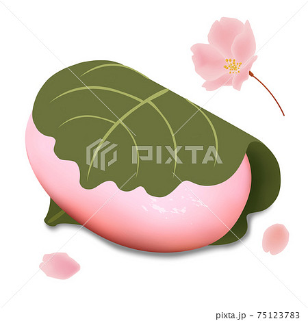 桜色のつややかな柏餅 75123783
