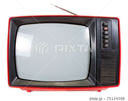 Vintage portable TV set isolared Vintage portable TV set isolared 75124506