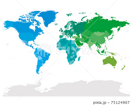 Colorful political map of World Colorful political map of World 75124907