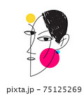 Abstract modern style line art woman portrait design. 75125269