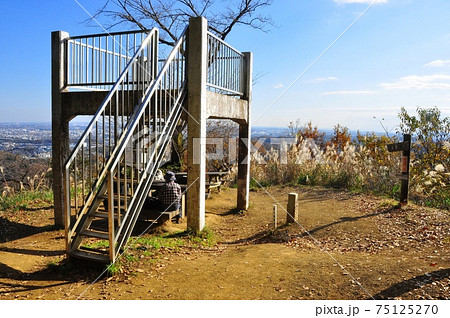 神奈川県厚木市　飯山白山森林公園の白山展望台 75125270