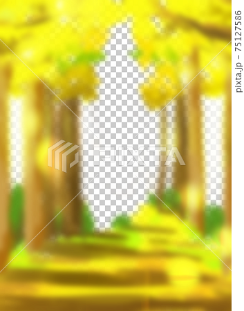 銀杏並木の背景素材 銀杏並木の背景素材 75127586