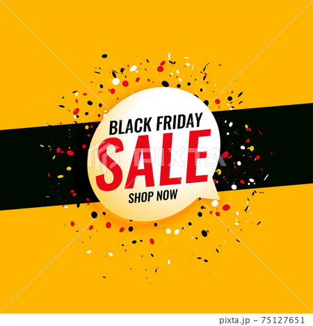 black friday sale yellow banner with confetti black friday sale yellow banner with confetti 75127651