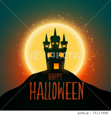 hounter house design for happy halloween festival 75127666
