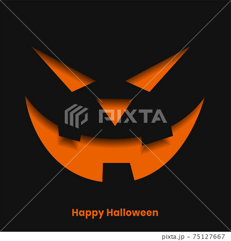 scary halloween ghost face in paper cut style background 75127667