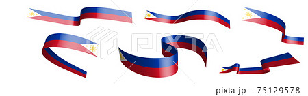 Set of holiday ribbons. Flag of malaysia waving in wind. Separation into lower and upper layers. Design element. Vector on white background