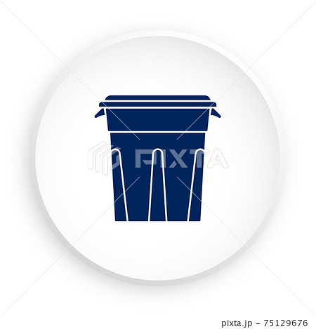 recycle bin icon. Container for separating garbage. Caring for environment, processing raw materials. Button for mobile application or web in neomorphism style. Vector 75129676