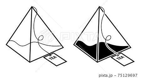 Pyramid tea bag icon. Festive tea party. Black and white vector 75129697