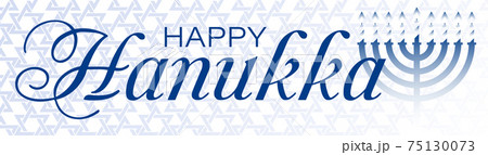 Happy Hanukkah background or banner with Menorah candle. Happy jewish holiday of Hanukkah. Template for greeting cards, banners, brochures. Vector Happy Hanukkah background or banner with Menorah candle. Happy jewish holiday of Hanukkah. Template for greeting cards, banners, brochures. Vector 75130073