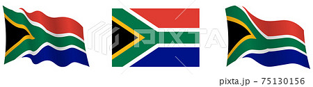 flag of south africa in static position and in motion, developing in wind in exact colors and sizes, on white background flag of south africa in static position and in motion, developing in wind in exact colors and sizes, on white background 75130156