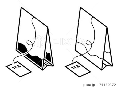 classic form tea bag icon. Festive tea party. Black and white vector 75130372