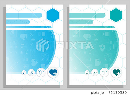 A4 vertical flyer for printing medical report or presentation. Medical cover for brochure or scientific report. Vector A4 vertical flyer for printing medical report or presentation. Medical cover for brochure or scientific report. Vector 75130580