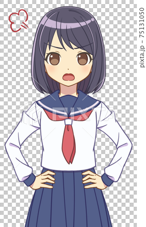 怒るセーラー服の女の子 怒るセーラー服の女の子 75131050