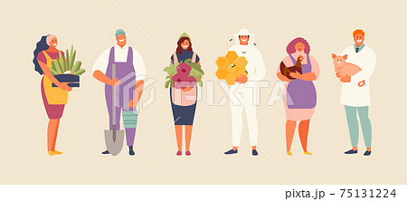 Agriculture occupations people vector set 75131224