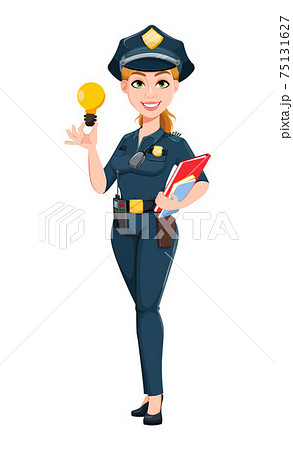 Police Woman In Uniform Female Police Officerのイラスト素材