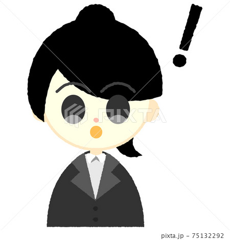 驚いたスーツ姿の女性社員のイラストのイラスト素材
