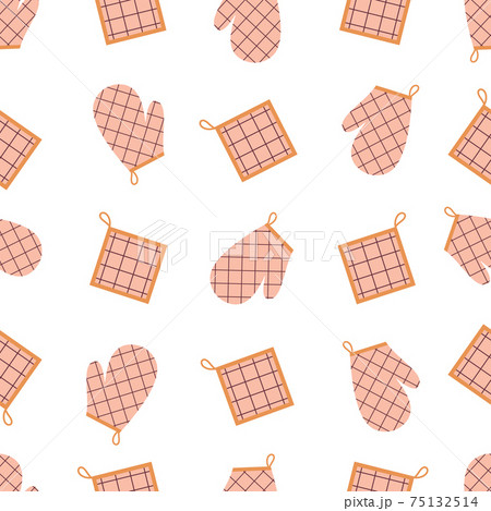 potholder and mitt seamless pattern, vector illustration potholder and mitt seamless pattern, vector illustration 75132514