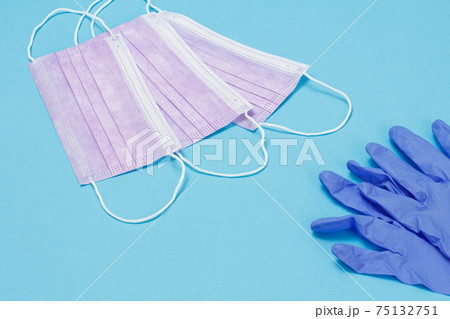 Latex gloves and medical masks for personal protection. Latex gloves and medical masks for personal protection. 75132751