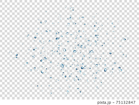 Blue water  drops isolated on transparent background. 75132847