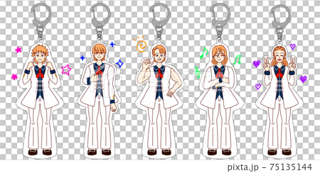 架空のアイドル・ミュージシャンのアクリルキーホルダー（アクキー）のカラーバリエーション 75135144