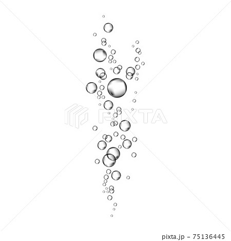 Realistic 3d air bubbles flow on white  background. 75136445