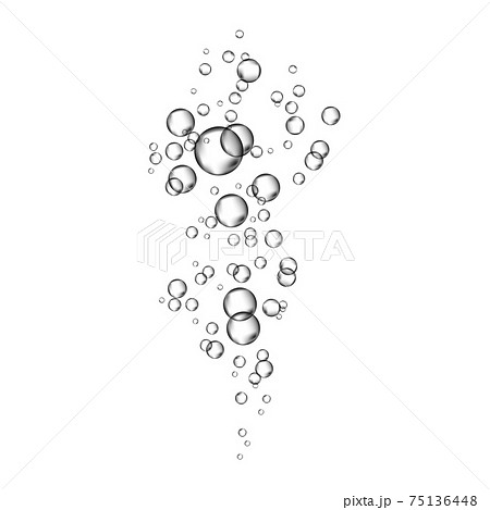Realistic 3d air bubbles stream on white  background. 75136448