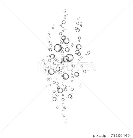 Realistic  air bubbles  flow on white  background. 75136449
