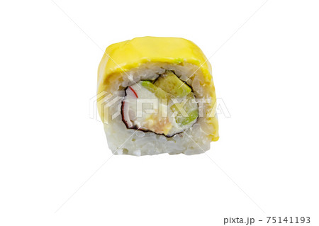 Sushi cheese roll isolated on white background Sushi cheese roll isolated on white background 75141193