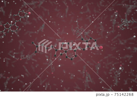 Molecule of Cholecalciferol. Molecular model, science related 3d rendering 75142268
