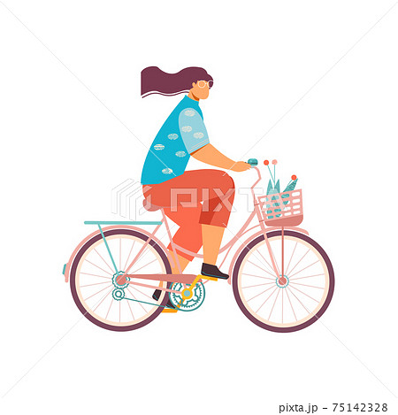 Woman On Bicycle Composition Woman On Bicycle Composition 75142328