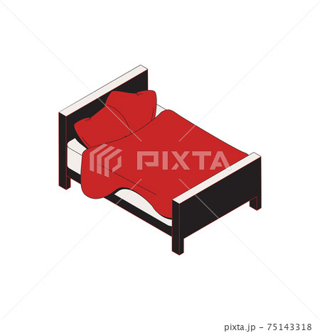 Isometric Sleeping Bed Composition 75143318