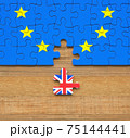 Brexit United Kingdom European Union Puzzle Pieces 75144441