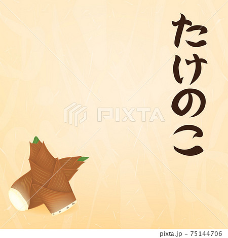 文字入りたけのこの文字スペース和紙イラスト 文字入りたけのこの文字スペース和紙イラスト 75144706